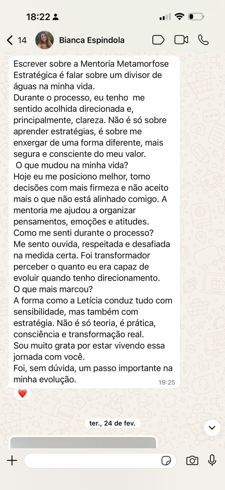 Depoimento de Bianca Espindola sobre o Método Cerrone
